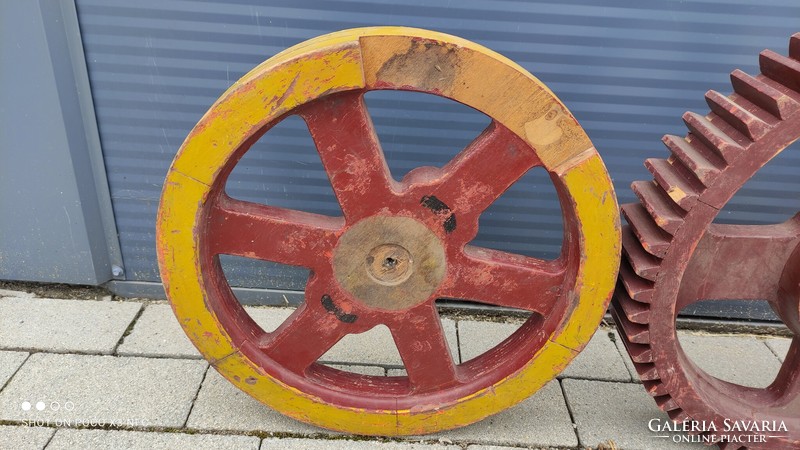 Vintage Loft Design Industrial nagy méretű ipari fa fogaskerék pozitív öntőminta 4 darab darabár