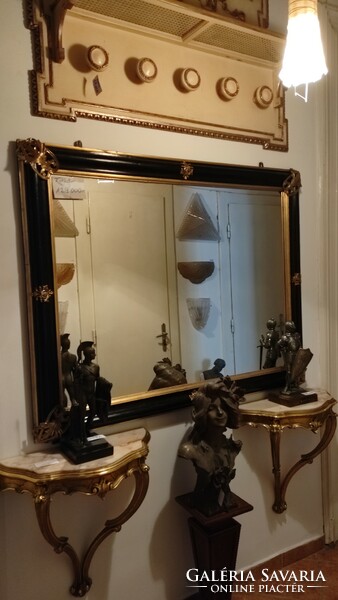 Wooden frame mirror.Hand carving. Plant gilded ornaments xx century.Large size.