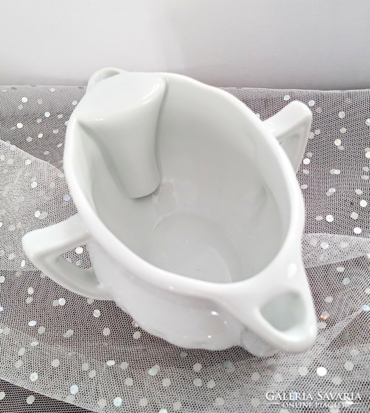 Vintage french white porcelain separator with sauce