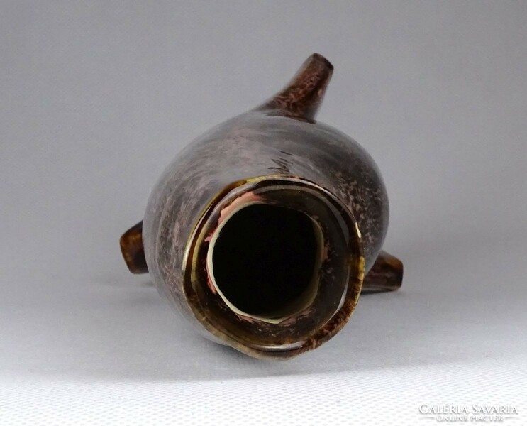 1J560 brown glazed bird-shaped ceramic vase with penguin shape 25 cm