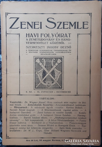 ZENEI SZEMLE  5 DB   1922 - 1923  RITKA ZENEI ÚJSÁGOK !