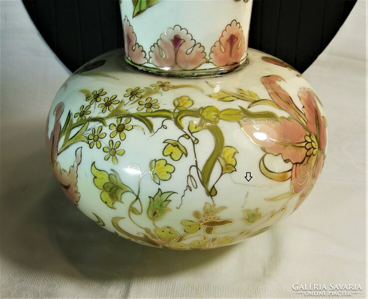 Zsolnay family sealed vase - 33 cm