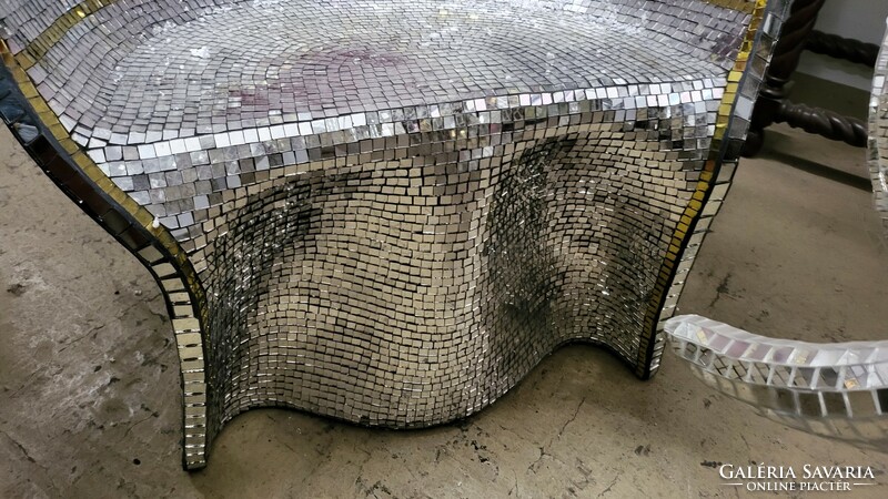 Armchair design mirror covered with mirror mosaics