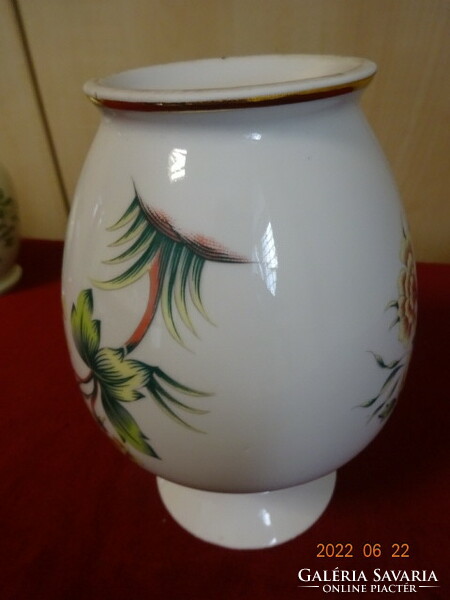 Raven house porcelain vase with yellow - brown flowers. He has! Jókai.