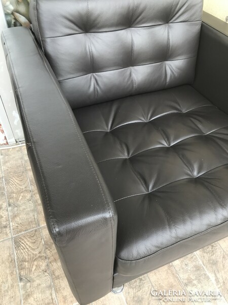 Eredeti marhabőr fotel sötétbarna 90 cm