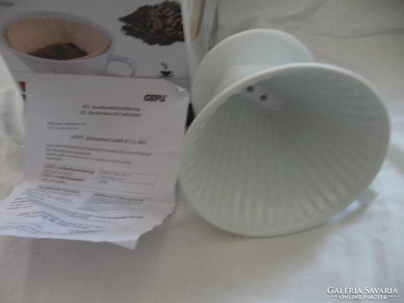 GEFU Sandro 4 16020 porcelán kávéfilter tölcsér eredeti dobozában