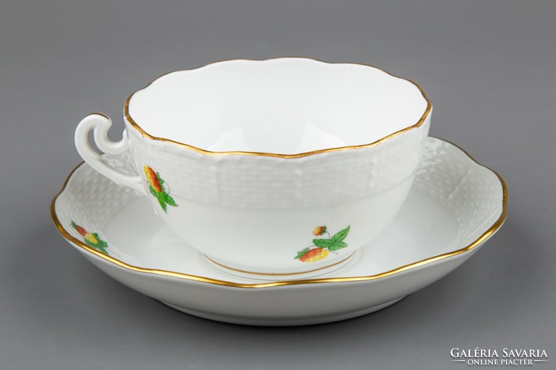 Herend fruit pattern large teacup with saucer # mc1042