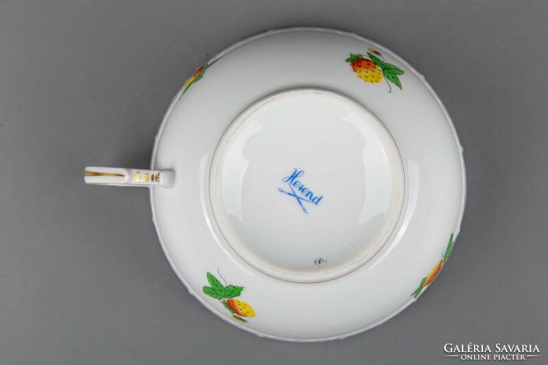 Herend fruit pattern large teacup with saucer # mc1042