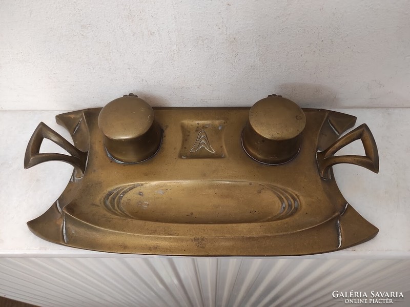 Antique Ink Art Nouveau Art Nouveau Art Deco Cast Brass Desk Stationery Calamary 623 5553