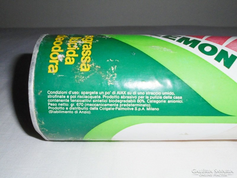Retro háztartási súrolószer, tisztítószer doboz - AJAX Lemon - 1980-as évekből
