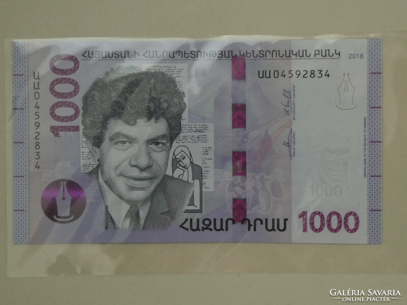 Örményország 1000 dram hibrid bankjegy 2018 UNC.