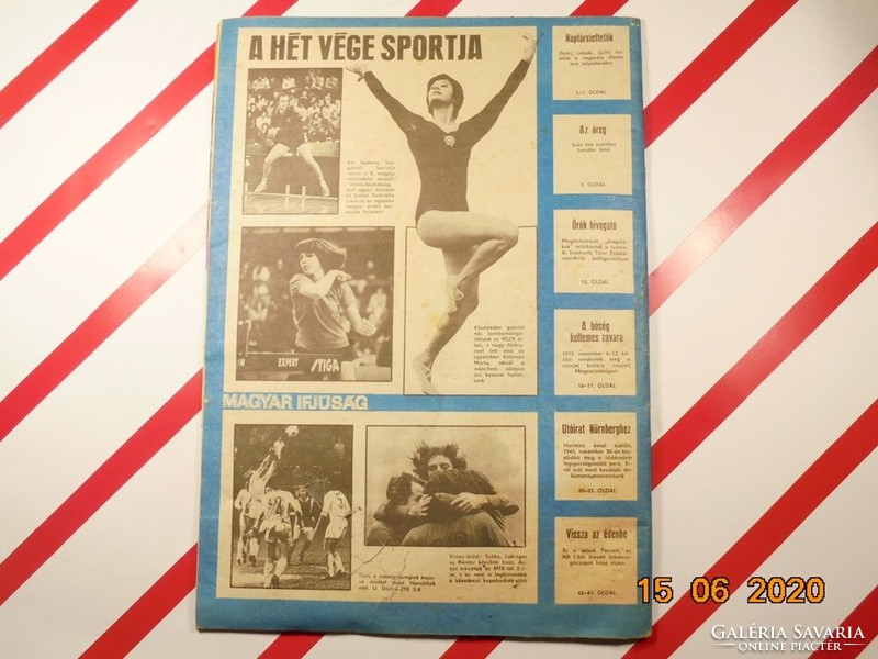 Old retro newspaper - Hungarian Youth - the main newspaper of the Communist Youth Association November 21, 1975