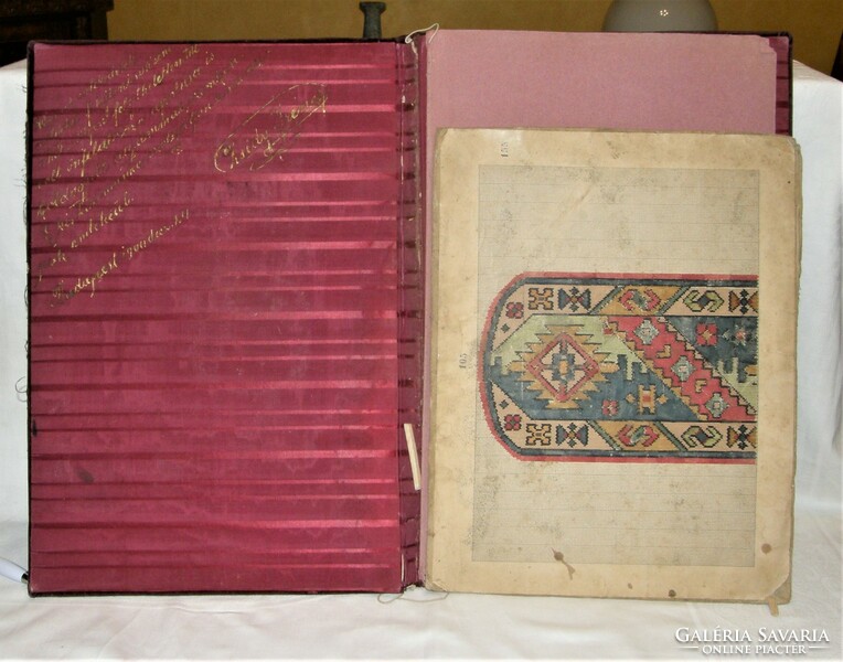Antique velvet embroidered folder