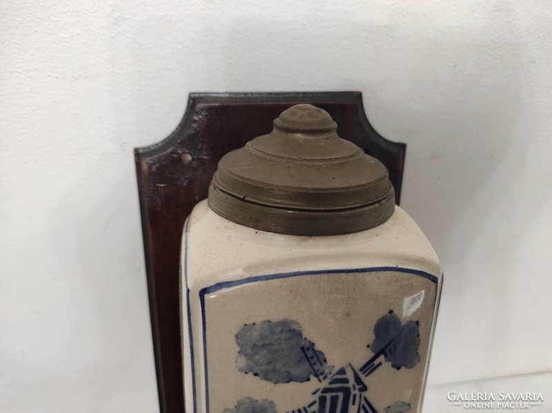 Antique wall-mounted porcelain coffee grinder mill motif 819 5572