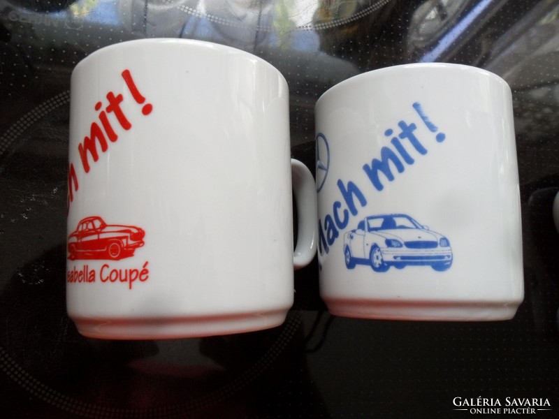 Couple in car retro mercedes mug