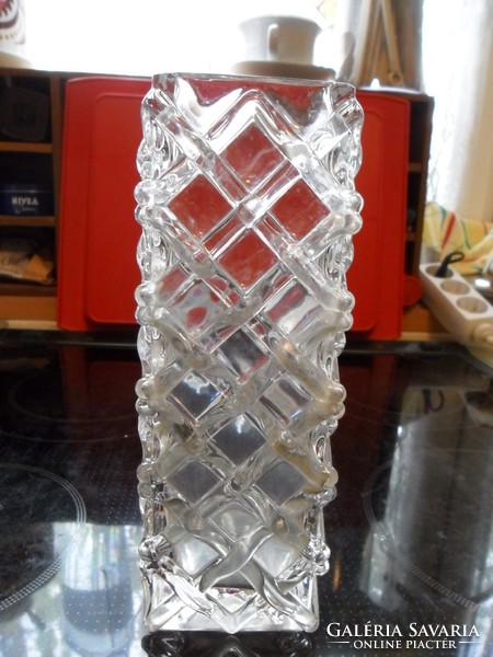 Checkered, cambered heavy, serious art deco vase