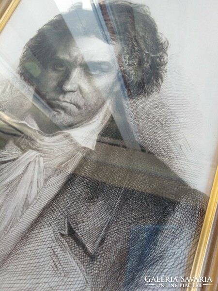 Beethoven - rézkarc, szén, portré