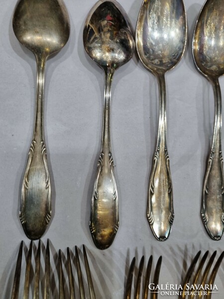 Set of old silver-plated cutlery