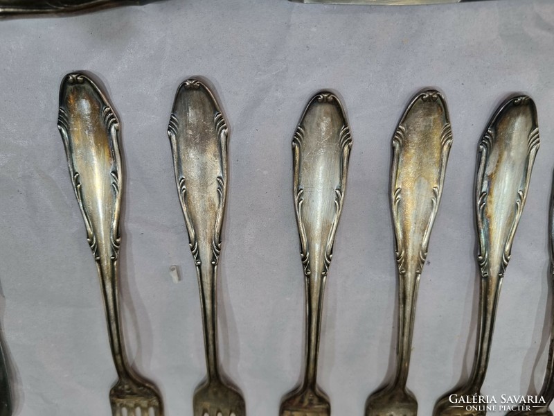 Set of old silver-plated cutlery