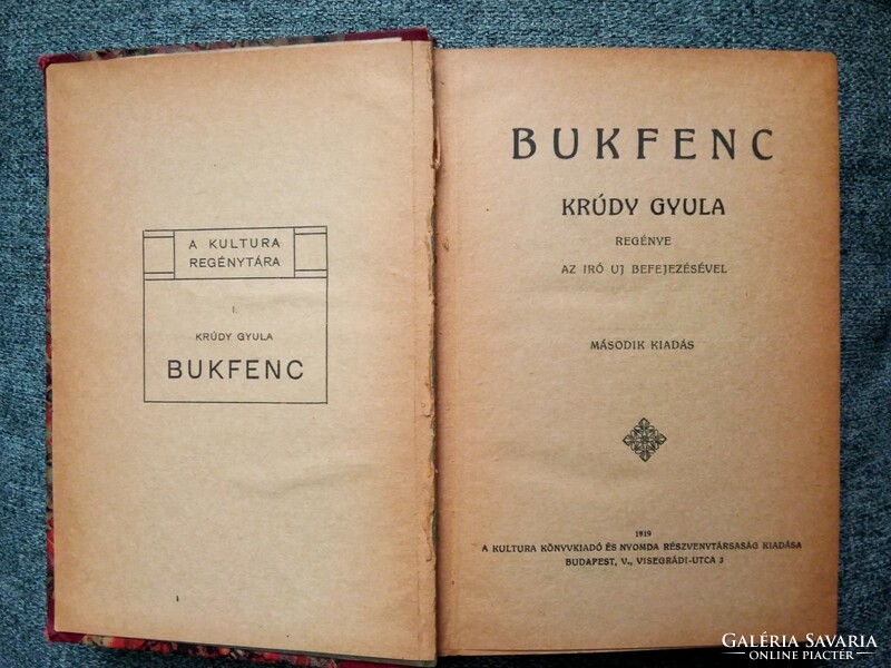 Krúdy Gyula: Bukfenc (1919, második kiadás)