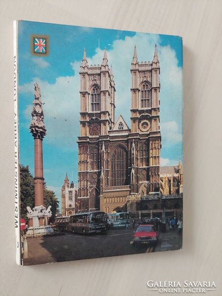London, Westminster Abbey retró leporelló képeslap, 10 lap
