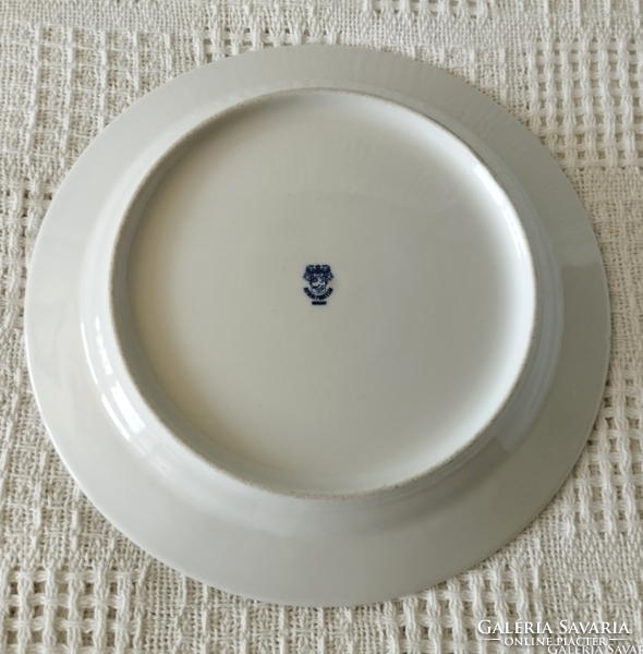 Nagyon ritka egyedi festésű jelzett Alföldi porcelán lapos tányér gerbera virág mintával
