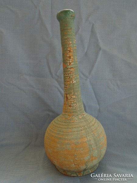 Bod Éva applied art cracked glazed ceramic vase