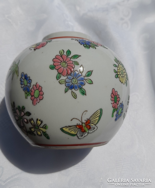 Hand painted spherical vase