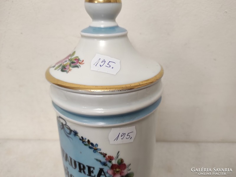 Antique pharmacy jar painted with white porcelain inscription medicine pharmacy medical device 195 5664
