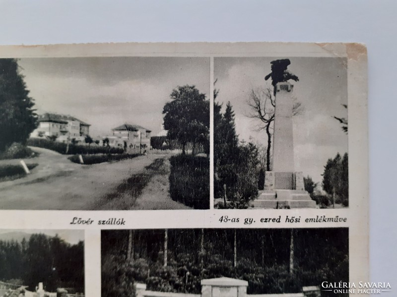 Régi képeslap 1942 Sopron kápolna szállók emlékmű uszoda fotó levelezőlap