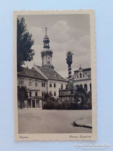 Régi képeslap Sopron Ferenc József tér fotó levelezőlap