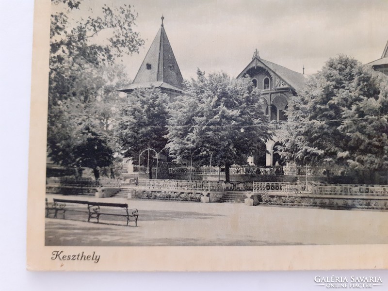 Old postcard 1947 keszthely wave hostel photo postcard