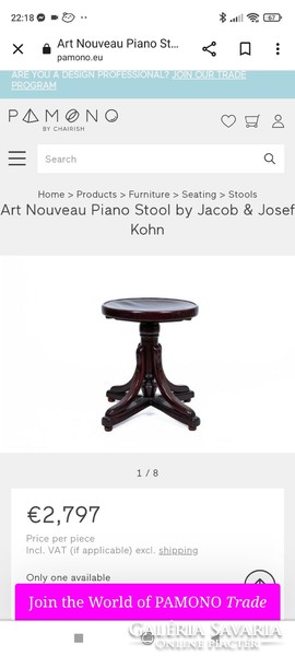 Thonet piano chair jacob & josef kohn, master piece of brilliant design. Secession age!