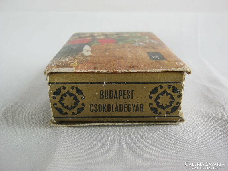 Budapest Csokoládégyár Konyakmeggy papír doboz 1977-ből