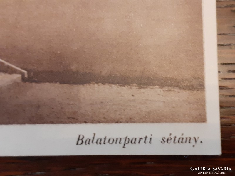 Régi képeslap 1942 Balatonfüred gyógyfürdő balatonparti sétány fotó levelezőlap