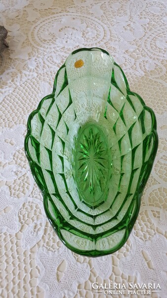 Beautiful bohemia with thick green glass centerpiece