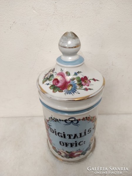 Antique pharmacy jar painted with white porcelain inscription medicine pharmacy medical device 196 5665