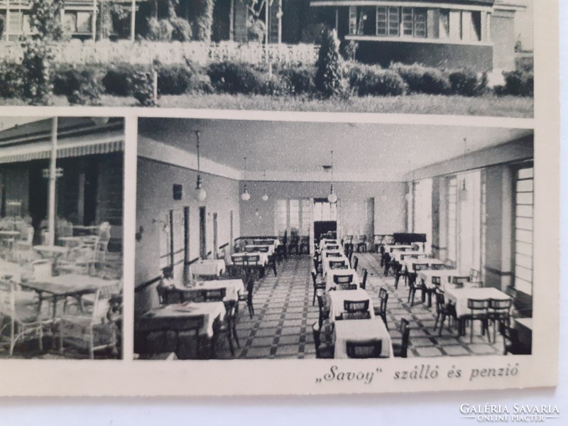 Régi képeslap 1942 Balatonboglár Savoy szálló és penzió balatoni fotó levelezőlap