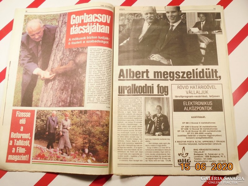 Old retro newspaper - reform - independent democratic magazine - December 29, 1989 - Ii. Year No. 51