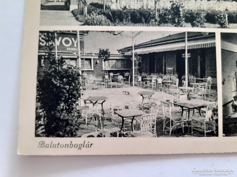 Old postcard 1942 Balatonboglár savoy hotel and pension Balaton photo postcard