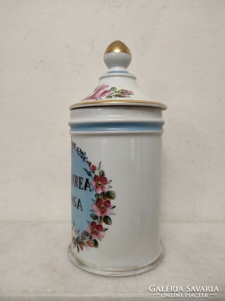 Antique pharmacy jar painted with white porcelain inscription medicine pharmacy medical device 195 5664