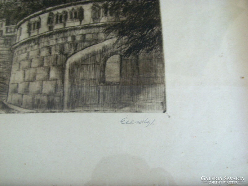 István Élesdy etching. Fisherman's bastion. Ea 2 / xiv.