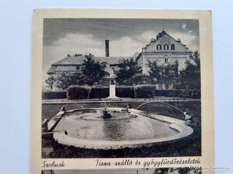 Régi képeslap Tisza szálló Gyógyfürdő fotó levelezőlap