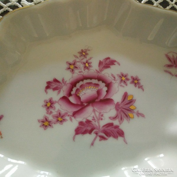Herend bowl, pink, floral pattern