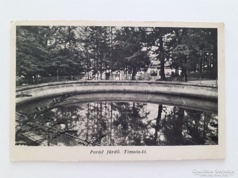 Old postcard 1940 parade bath alum lake photo postcard