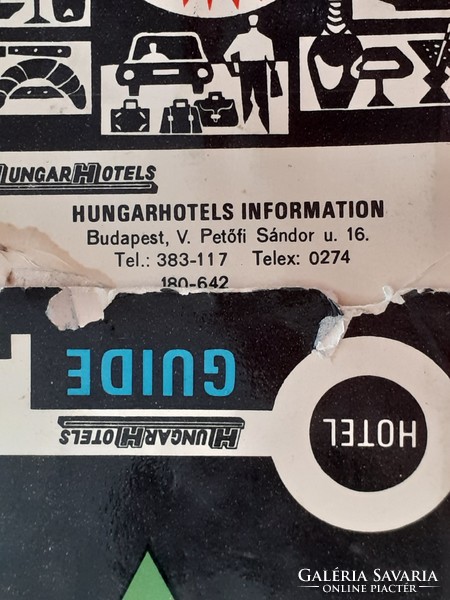 Retro mini map 1970 Hungarianhotels Budapest folding tourist pocket map