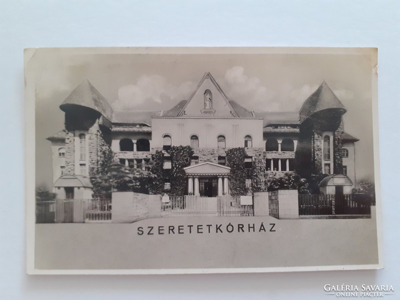 Régi képeslap 1942 Szeretetkórház Budapest fotó levelezőlap kórház