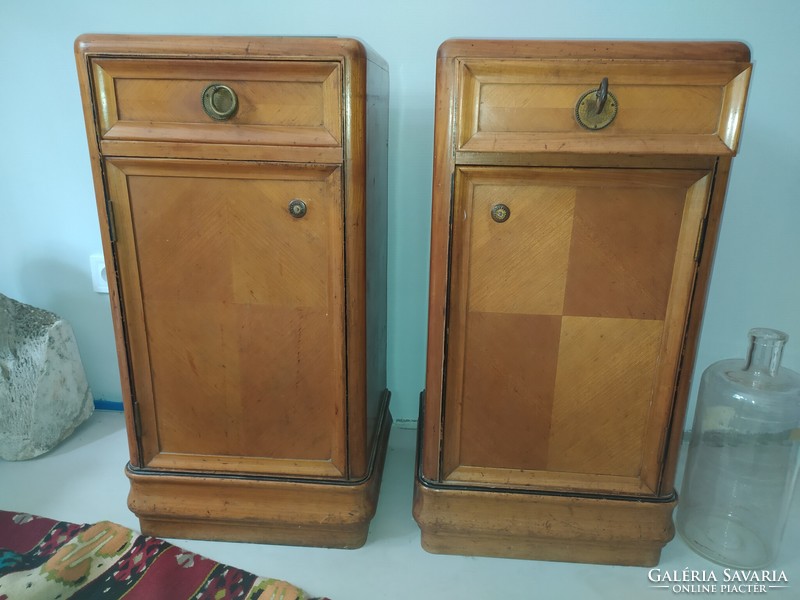 Pair of marked art deco bedside tables