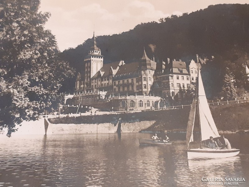 Old postcard 1942 Lillafüred Hámori lake with palace hotel photo postcard