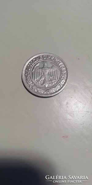 Weimari Köztársaság 50 Pfennig   érme 50 Reichspfennig 1927
